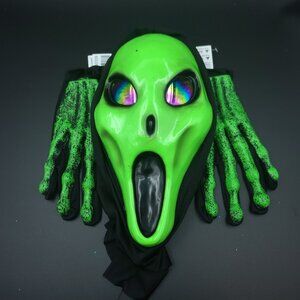 Green Alien Gloves and Mask , One Size, NWT